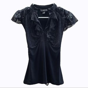 Black CBX Blouse with lace